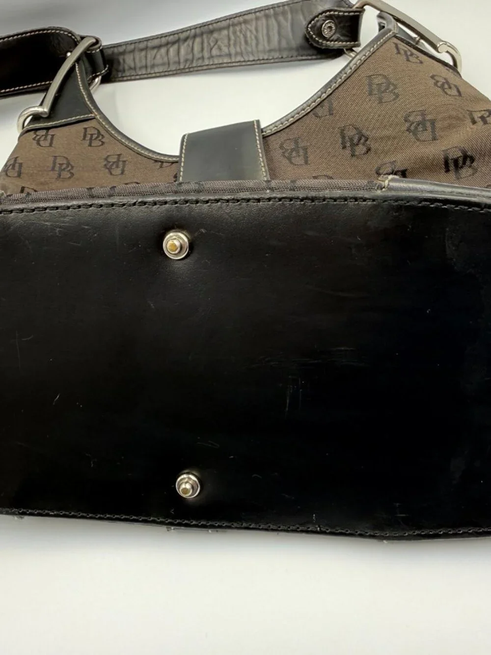 Vintage Dooney & Bourke Signature Black Hobo Bag